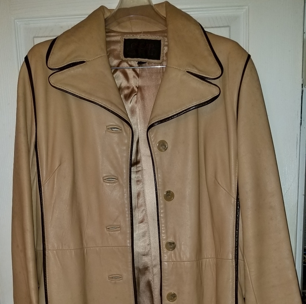 Oscar Leopold leather trench coat